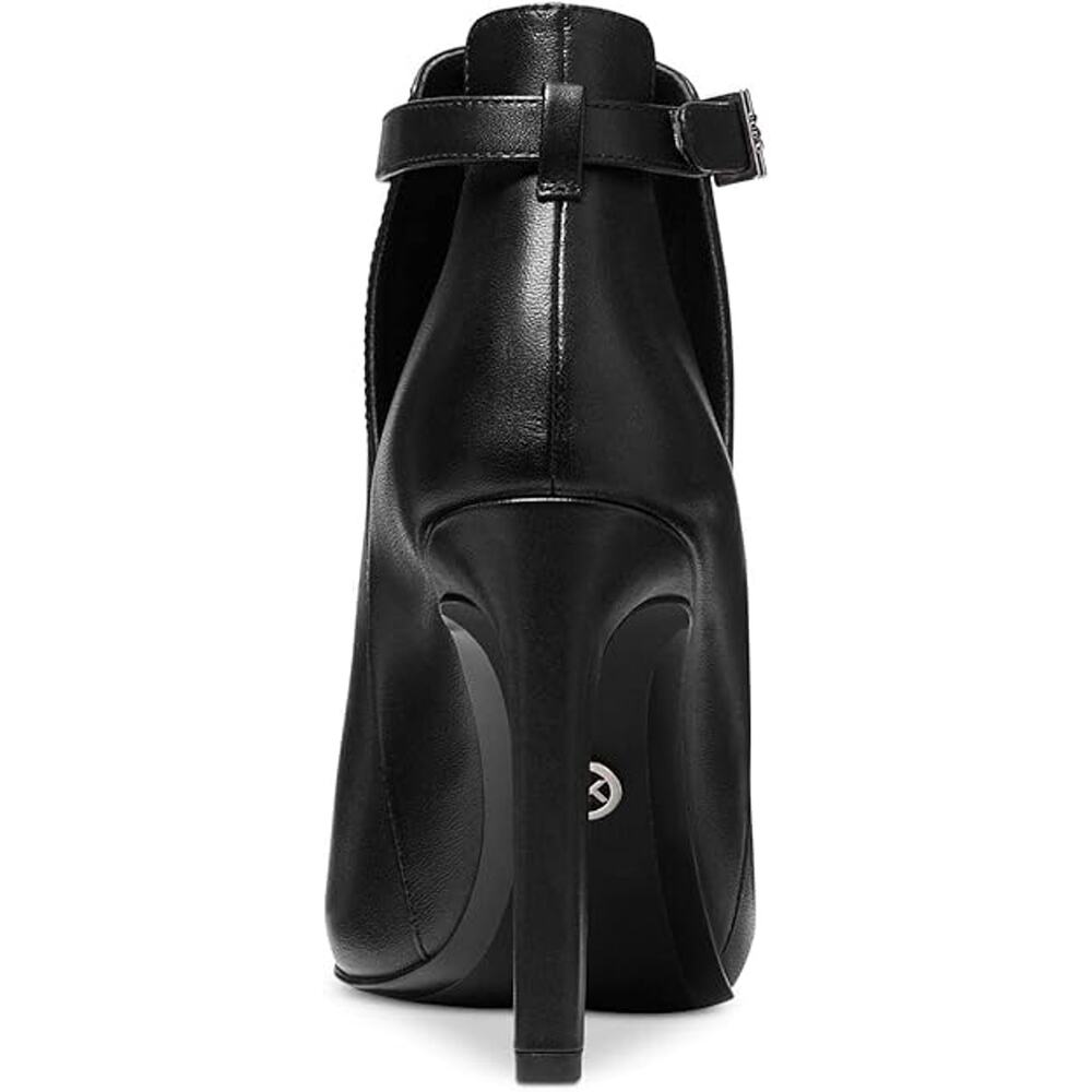 NWT Michael Kors Lawson Women Leather Ankle Wrap Booties Open Toe,Black-Size 6.5 - Picture 3 of 3